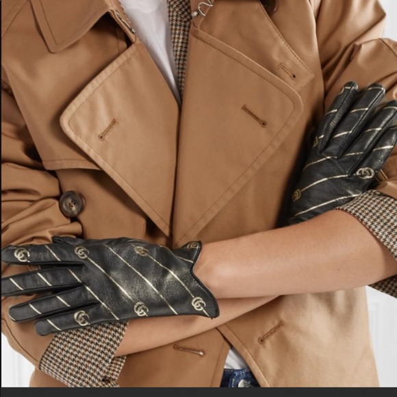 Gucci Accessories - Gucci GG black gloves with gold NWT